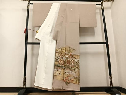 平和屋着物●豪華色留袖　総刺繍　中国三大刺繍　汕頭刺繍　スワトウ刺繍　祇園祭　金糸　正絹　逸品　AABK3179ph