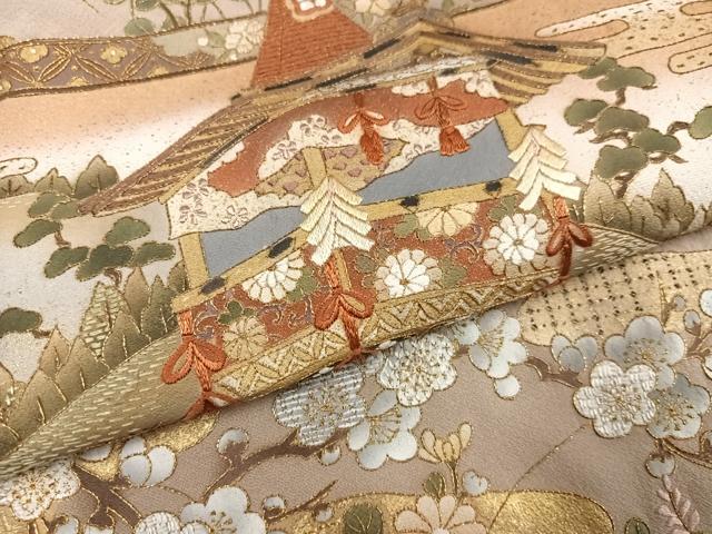 平和屋着物●豪華色留袖　総刺繍　中国三大刺繍　汕頭刺繍　スワトウ刺繍　祇園祭　金糸　正絹　逸品　AABK3179ph