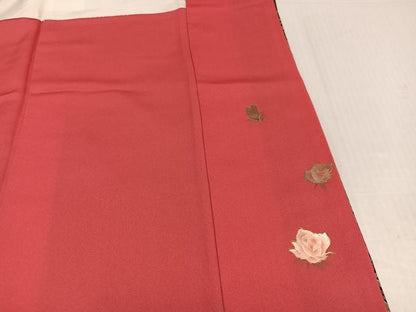 平和屋着物●英王室献上友禅作家　木下勝功　振袖　草花文　暈し染め　金銀彩　正絹　逸品　AABK3182ph