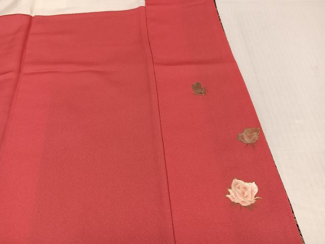 平和屋着物●英王室献上友禅作家　木下勝功　振袖　草花文　暈し染め　金銀彩　正絹　逸品　AABK3182ph