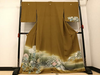 平和屋着物●訪問着　友禅　草花文　暈し染め　正絹　逸品　未使用　AABK3183ph