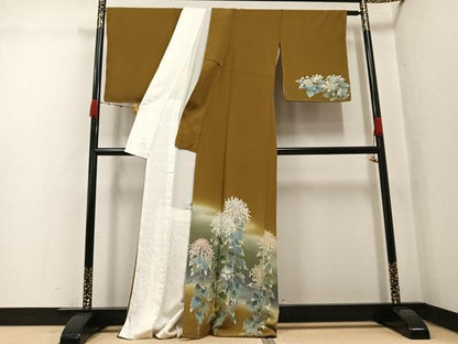 平和屋着物●訪問着　友禅　草花文　暈し染め　正絹　逸品　未使用　AABK3183ph