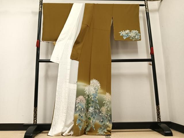 平和屋着物●訪問着　友禅　草花文　暈し染め　正絹　逸品　未使用　AABK3183ph