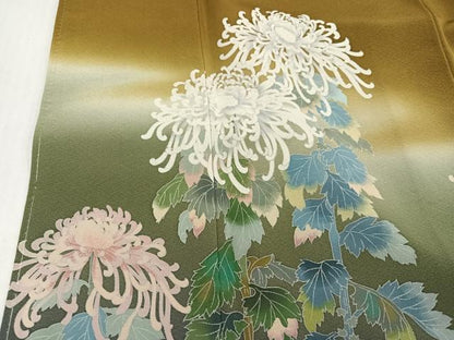平和屋着物●訪問着　友禅　草花文　暈し染め　正絹　逸品　未使用　AABK3183ph