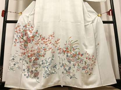 平和屋着物●豪華色留袖　友禅　作家物　飾花文　正絹　逸品　AABK3186ph