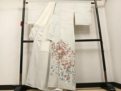 平和屋着物●豪華色留袖　友禅　作家物　飾花文　正絹　逸品　AABK3186ph