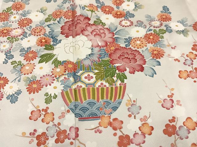 平和屋着物●豪華色留袖　友禅　作家物　飾花文　正絹　逸品　AABK3186ph