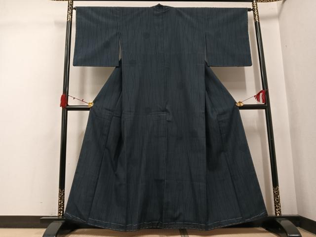 平和屋着物●本塩沢　110亀甲　亀甲文　正絹　逸品　未使用　AABK3189ph