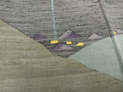平和屋着物●訪問着　紬地　遠山文　正絹　逸品　未使用　AABK3192ph