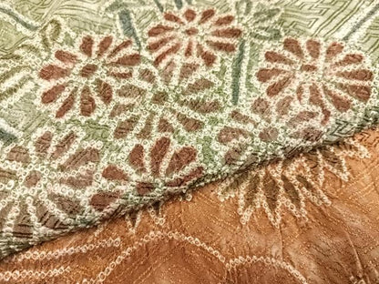 平和屋着物●訪問着　絞り　草花文　暈し染め　上代38万　仮絵羽　正絹　逸品　未使用　AABK3193ph