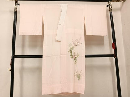 平和屋着物●長襦袢　無双仕立て　手描き　草花文　正絹　逸品　未使用　AABK3194ph