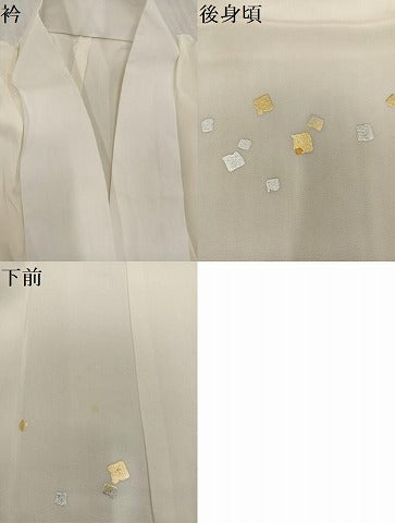 平和屋着物●長襦袢　無双仕立て　箔散らし　金銀彩　正絹　逸品　AABK3195ph