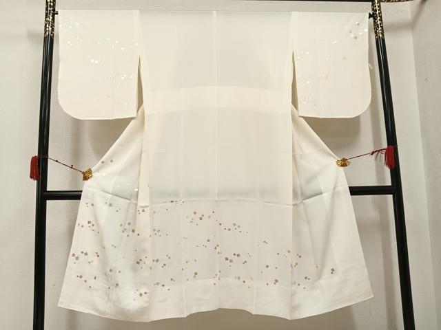 平和屋着物●長襦袢　無双仕立て　箔散らし　金銀彩　正絹　逸品　AABK3195ph