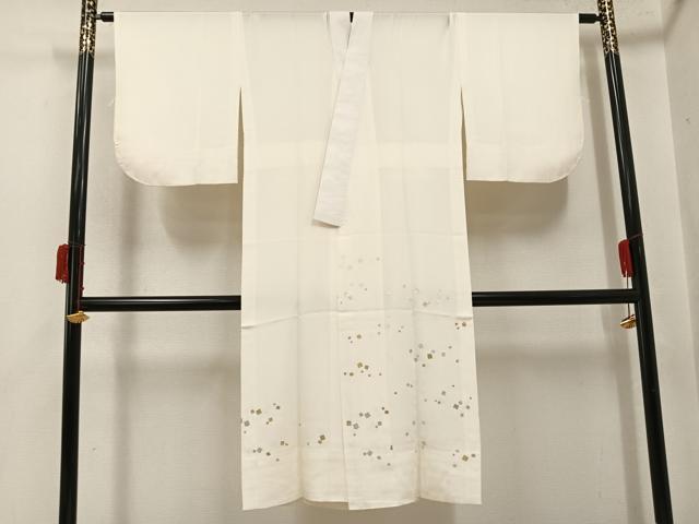 平和屋着物●長襦袢　無双仕立て　箔散らし　金銀彩　正絹　逸品　AABK3195ph