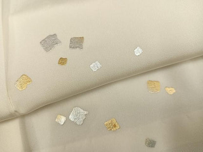 平和屋着物●長襦袢　無双仕立て　箔散らし　金銀彩　正絹　逸品　AABK3195ph