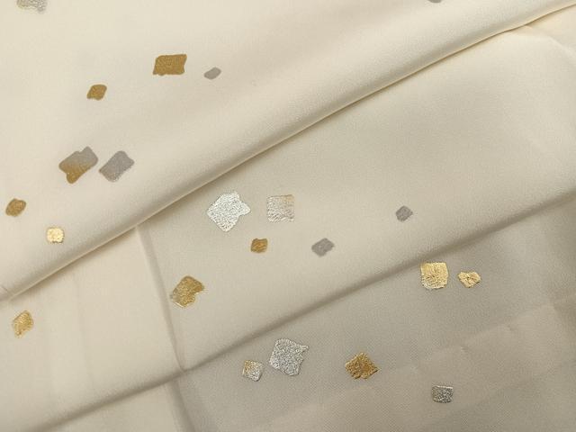 平和屋着物●長襦袢　無双仕立て　箔散らし　金銀彩　正絹　逸品　AABK3195ph