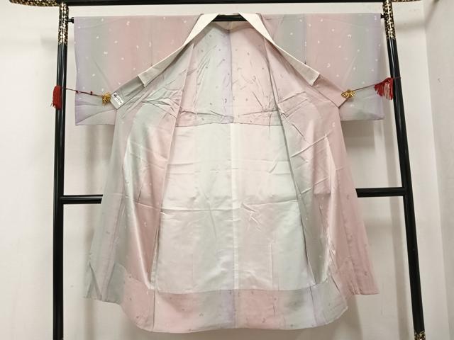 平和屋着物●長襦袢　無双仕立て　舞桜地紋　暈し染め　やまと誂製　正絹　逸品　AABK3196ph