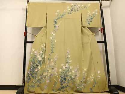 平和屋着物●十日町友禅　女流作家　遠田藤舟　訪問着　枝菊　暈し染め　正絹　逸品　AABK3200ph