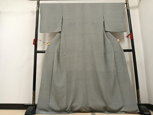 平和屋着物●江戸小紋　七宝花文　鬼しぼ縮緬　正絹　逸品　AABK3205ph