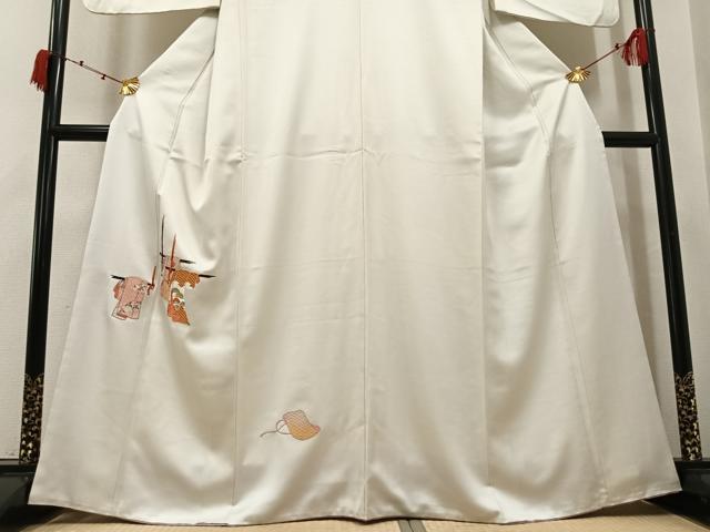 平和屋着物●訪問着　総刺繍　誰が袖文　正絹　逸品　AABK3206ph