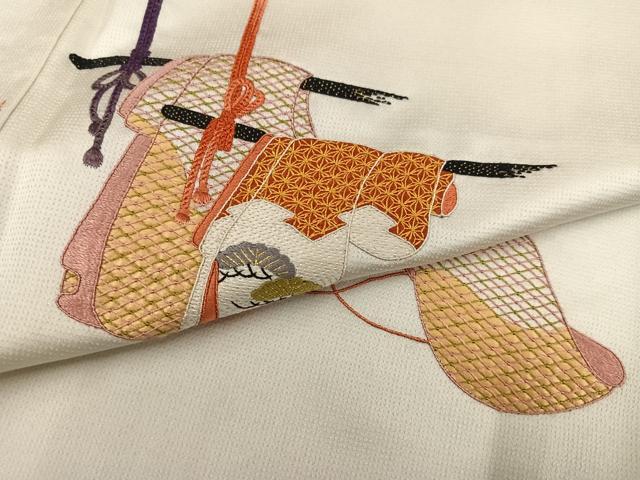 平和屋着物●訪問着　総刺繍　誰が袖文　正絹　逸品　AABK3206ph
