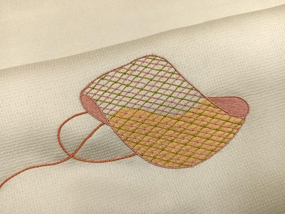 平和屋着物●訪問着　総刺繍　誰が袖文　正絹　逸品　AABK3206ph