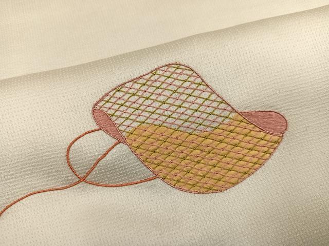 平和屋着物●訪問着　総刺繍　誰が袖文　正絹　逸品　AABK3206ph