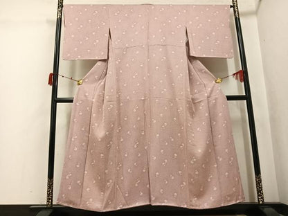 平和屋着物●上質な小紋　草花文　正絹　逸品　AABK3214ph