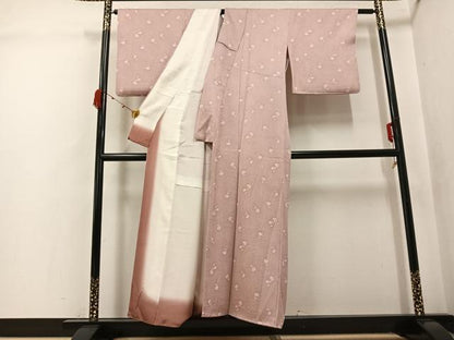 平和屋着物●上質な小紋　草花文　正絹　逸品　AABK3214ph