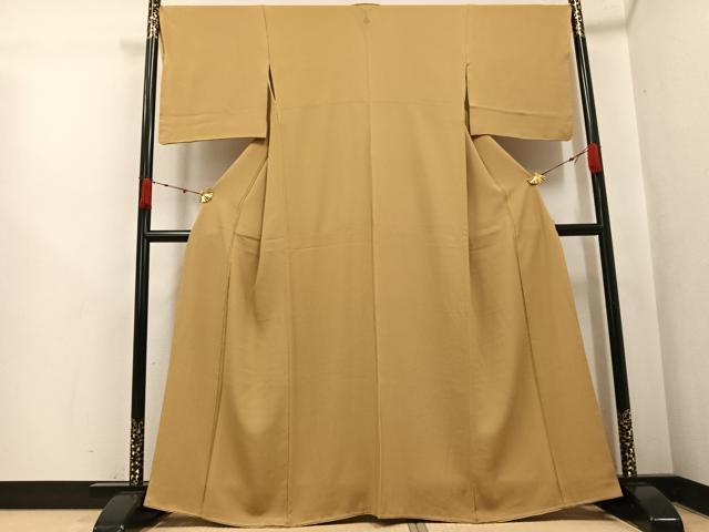 平和屋着物○上質な色無地 黄橡色 正絹 逸品 未使用 AABK3217ph