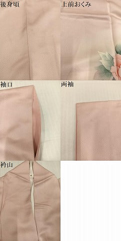 平和屋着物●訪問着　手描き　草花文　暈し染め　正絹　逸品　AABK3219ph