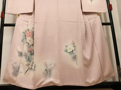平和屋着物●訪問着　手描き　草花文　暈し染め　正絹　逸品　AABK3219ph