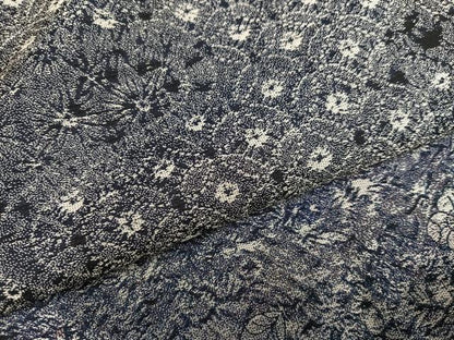 平和屋着物●お召　訪問着　辻が花　藍　正絹　逸品　AABK3226ph