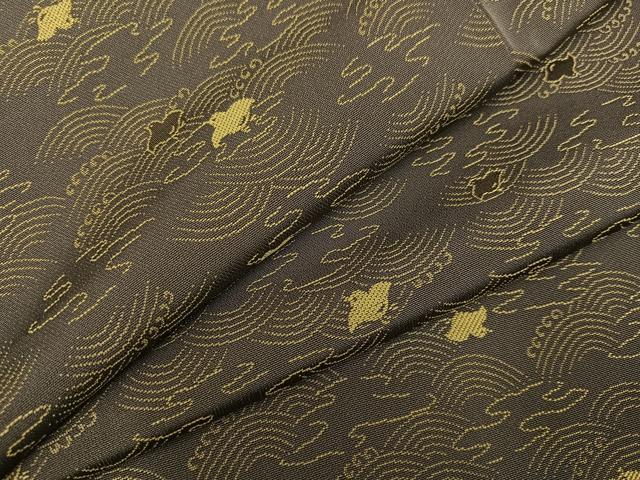 平和屋着物●黄金糸　お召　千鳥　正絹　逸品　未使用　AABK3228ph