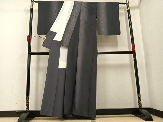 平和屋着物●上質な小紋　杢目文　暈し染め　正絹　逸品　AABK3231ph