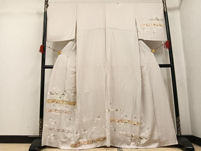 平和屋着物●訪問着　葡萄草花文　金彩　正絹　逸品　AABK3233ph