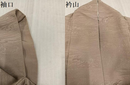 平和屋着物●上質な色無地　空五倍子色　正絹　逸品　AABK3237ph