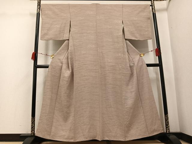 平和屋着物○上質な色無地 空五倍子色 正絹 逸品 AABK3237ph
