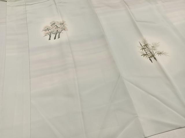 平和屋着物●日本画家　濡れ描き友禅作家　高橋峰陵　長襦袢　袷　作家物　松竹梅文　暈し染め　正絹　逸品　AABK3240ph