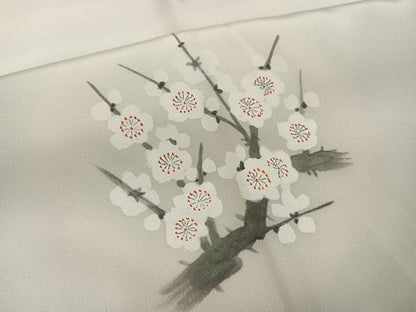 平和屋着物●日本画家　濡れ描き友禅作家　高橋峰陵　長襦袢　袷　作家物　松竹梅文　暈し染め　正絹　逸品　AABK3240ph