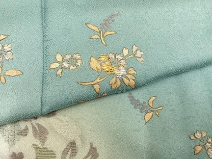 平和屋着物●訪問着　中国三大刺繍　汕頭刺繍　スワトウ刺繍　螺鈿箔　草花文　暈し染め　金彩　やまと誂製　正絹　逸品　AABK3242ph