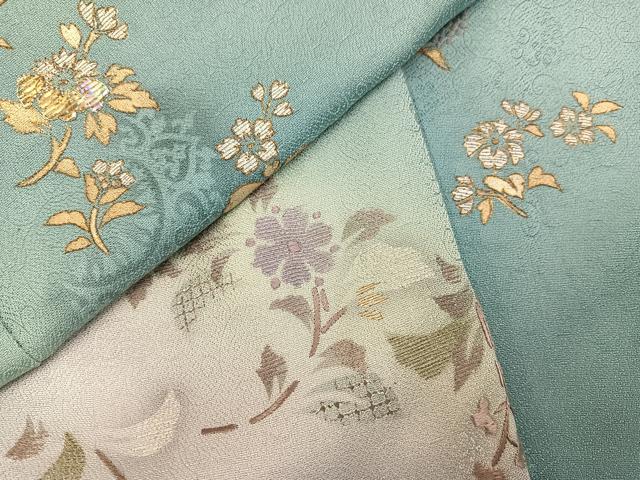 平和屋着物●訪問着　中国三大刺繍　汕頭刺繍　スワトウ刺繍　螺鈿箔　草花文　暈し染め　金彩　やまと誂製　正絹　逸品　AABK3242ph