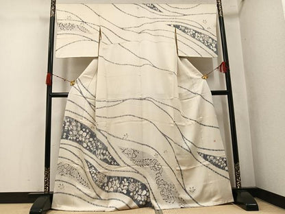 平和屋着物●日本工芸会正会員　絞りの小倉　辻が花の建亮　小倉建亮　訪問着　辻が花　高島屋扱い　正絹　逸品　AABK3244ph