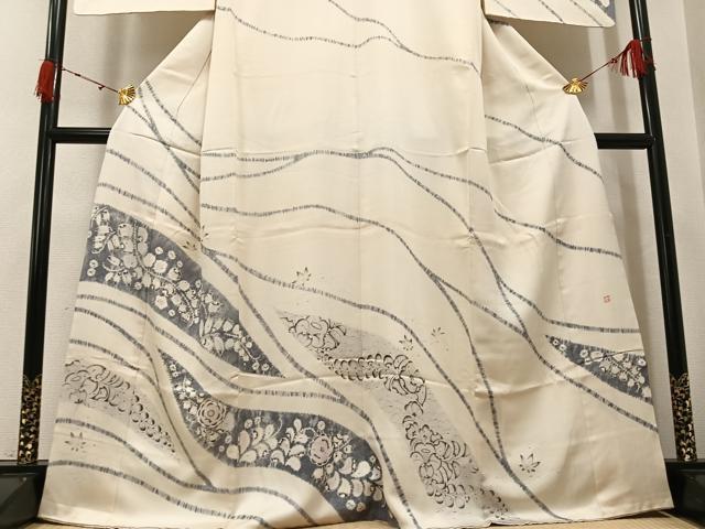 平和屋着物●日本工芸会正会員　絞りの小倉　辻が花の建亮　小倉建亮　訪問着　辻が花　高島屋扱い　正絹　逸品　AABK3244ph