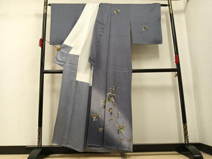 平和屋着物●訪問着　手描き　葡萄蔦の葉文　暈し染め　金銀彩　さが美扱い　正絹　逸品　未使用　AABK3247ph