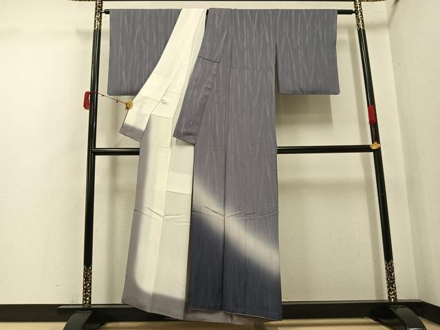 平和屋着物●訪問着　作家物　竹珠庵　竹地紋　暈し染め　正絹　逸品　AABK3248ph