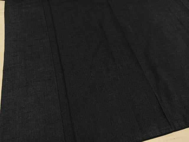 平和屋着物●男性　紬　アンサンブル　色無地　藍鉄色　正絹　逸品　AABK3250ph