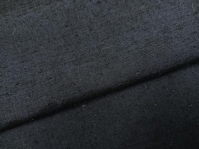 平和屋着物●男性　紬　アンサンブル　色無地　藍鉄色　正絹　逸品　AABK3250ph