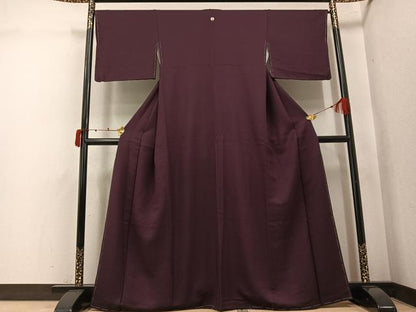 平和屋着物●上質な色無地　似せ紫色　正絹　逸品　未使用　AABK3251ph