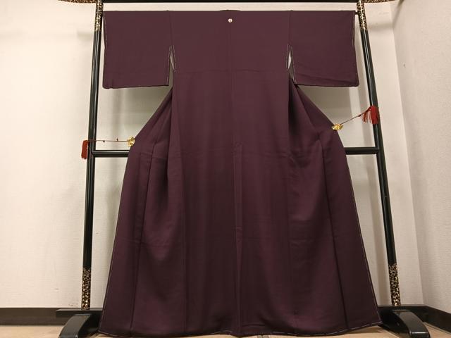 平和屋着物●上質な色無地　似せ紫色　正絹　逸品　未使用　AABK3251ph